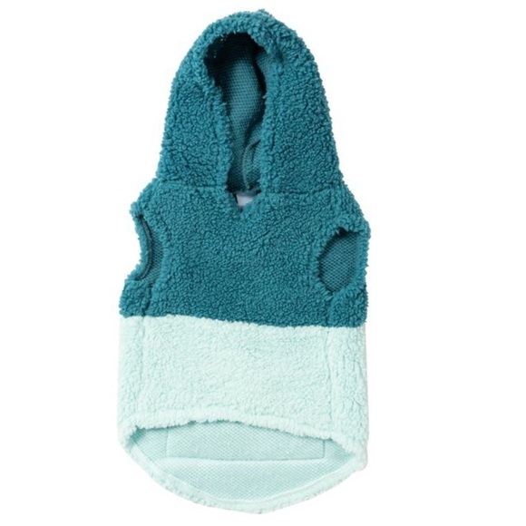 🐶 Meduim 🐶 New Justice Pet Polyester Sherpa Dog Hoodie, Turquoise - Picture 7 of 14